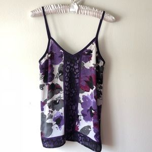 Express Purple Floral Tank top XS